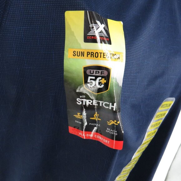 ZeroXposur Mens Medium Navy UPF 50+ Stretch Quick Dry Shirt NWT $48 - Picture 3 of 5